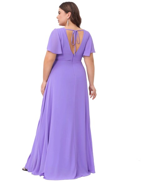 Robe longue de fête avec détails en strass et manches sans manches