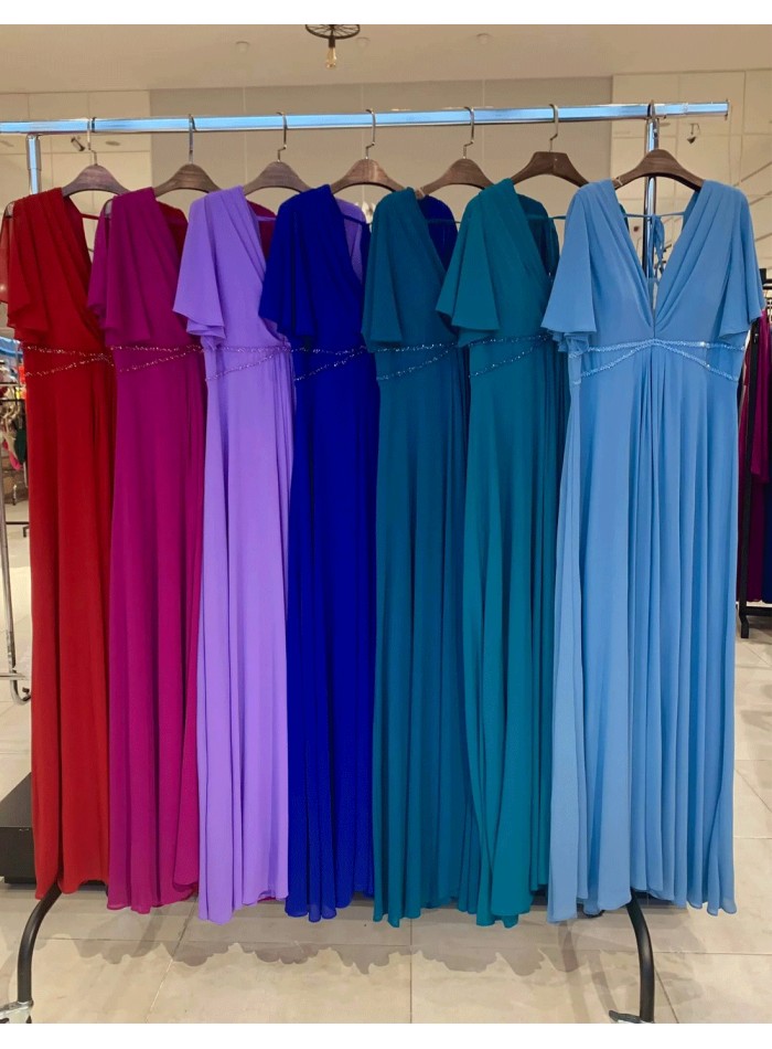 Robe longue de fête avec détails en strass et...