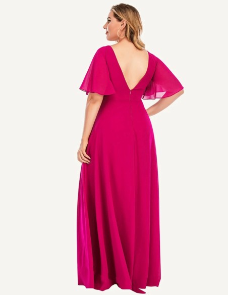 Robe longue de soirée avec découpe sous poitrine