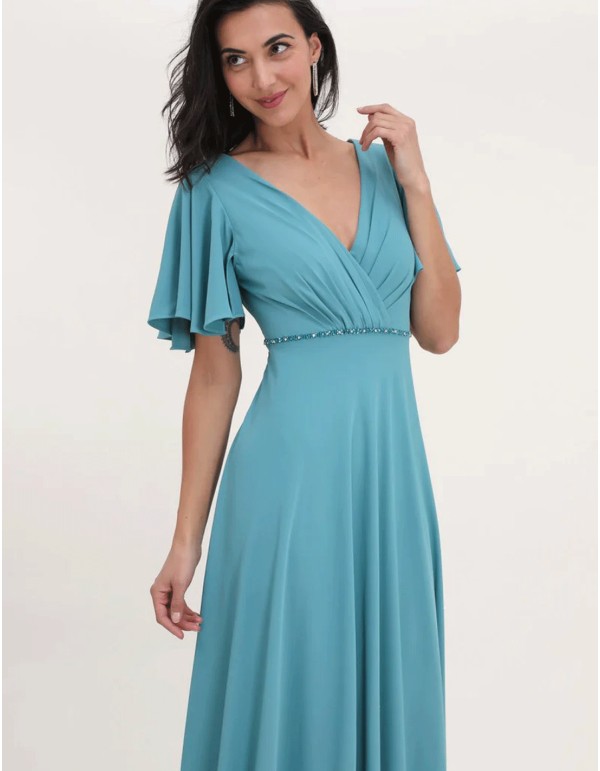 Vestido de fiesta largo con detalle de pedrería madrina 2