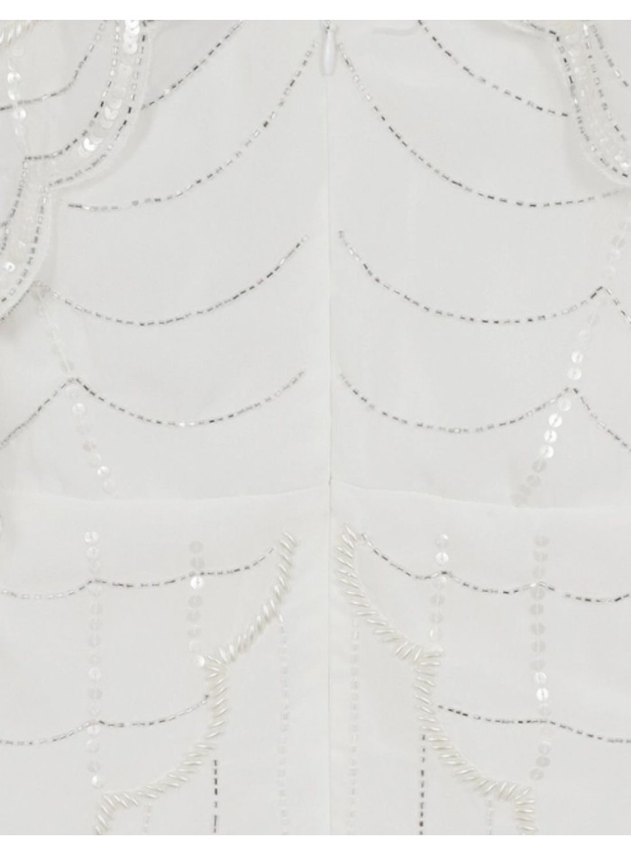 Robe de mariée blanche avec manches relevées et...