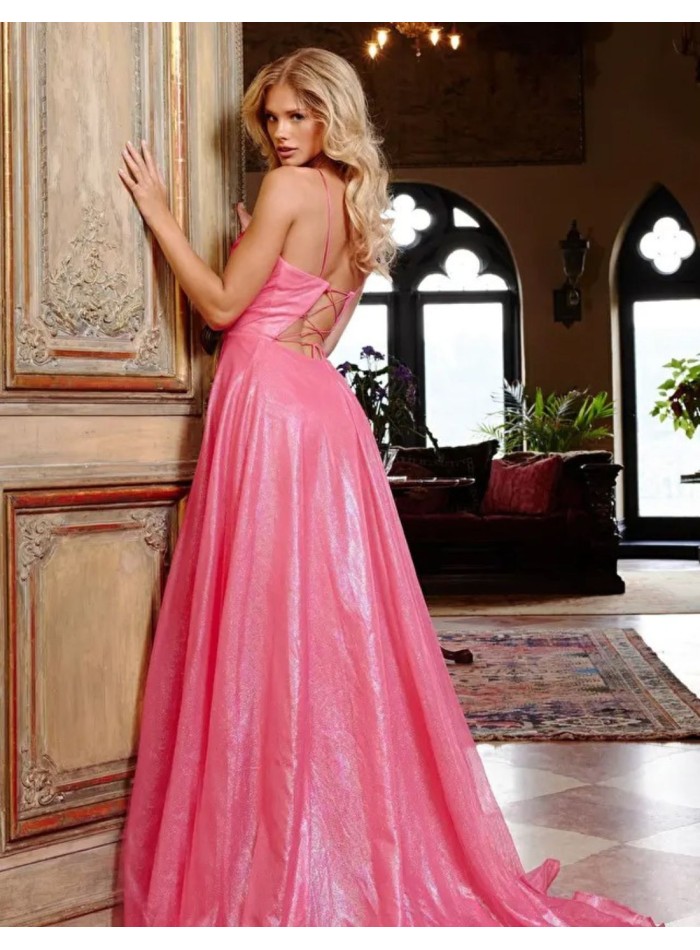 A-line party dress with bubblegum pink ruffled bodice