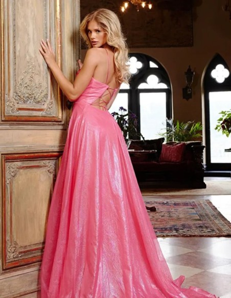 A-line party dress with bubblegum pink ruffled bodice