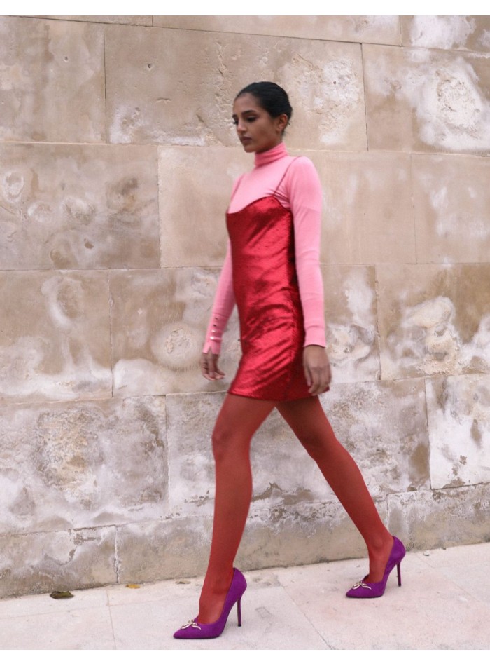 Bougainvillea suede party shoe with decorative...