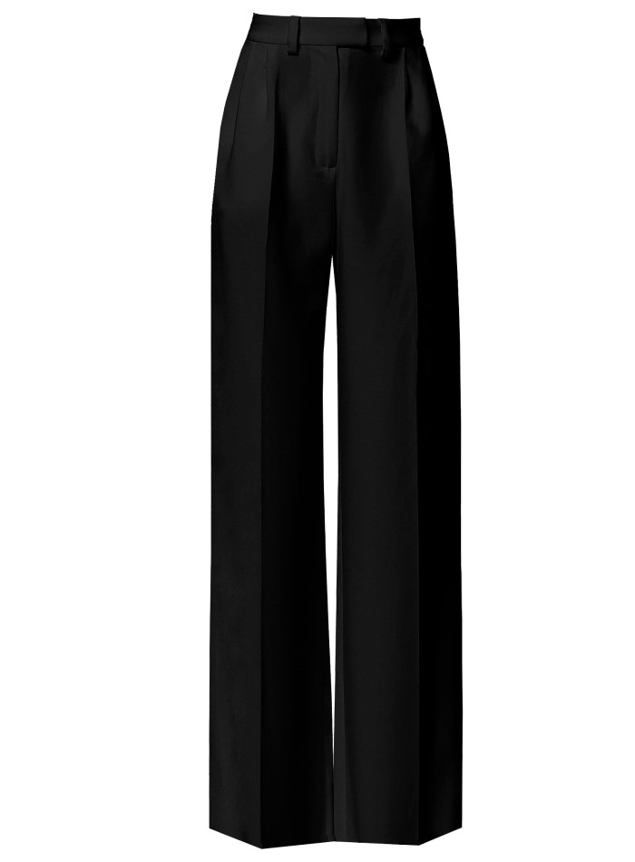 Pantalon de costume à taille haute palazzo noir