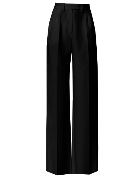 Pantalones palazzo de traje negro de tiro alto