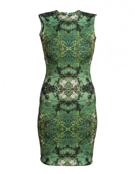 vestido de fiesta con estampado naturaleza de Coco Veve