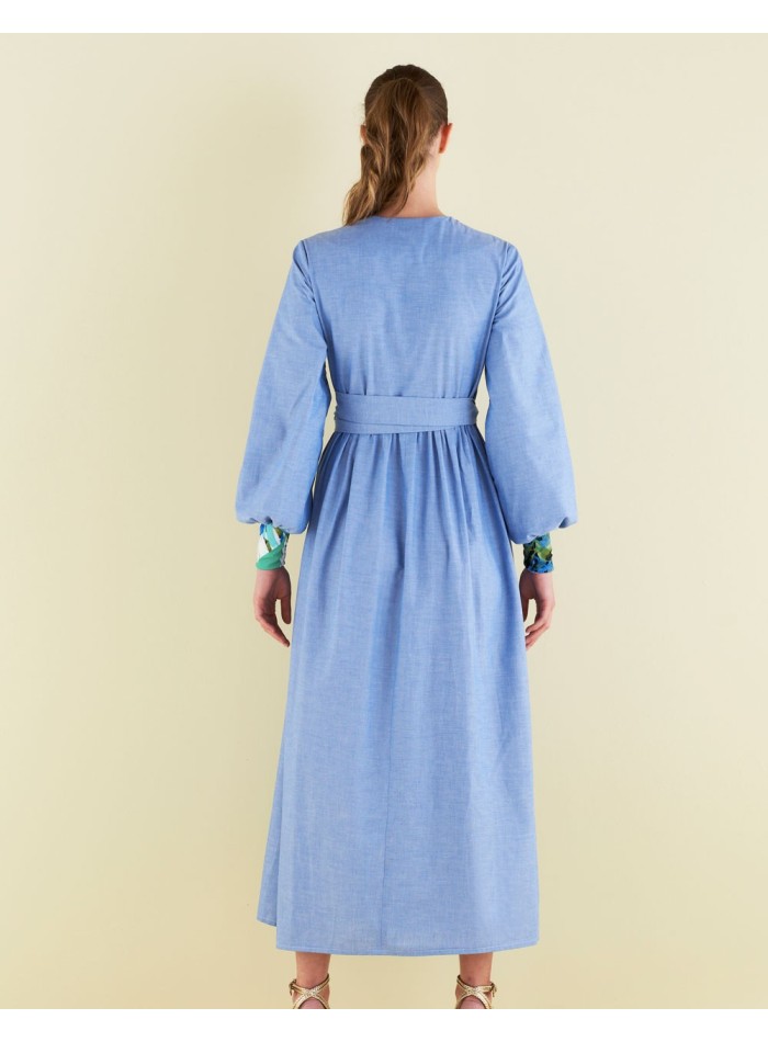 vestido largo azul claro de Coco Veve