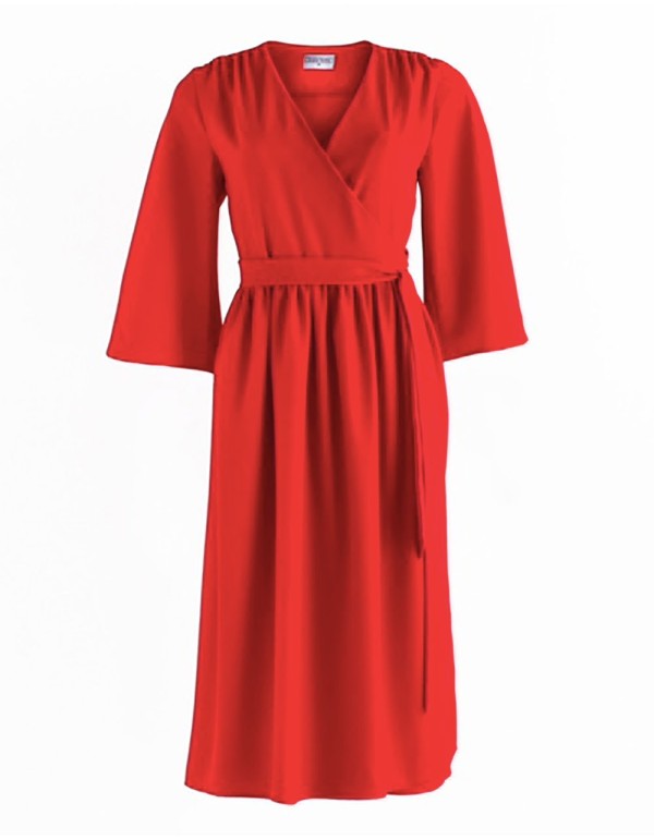 vestido largo rojo con corte en la falda para invitadas a bodas de mañana 2