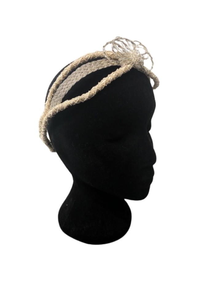 Serre-tête rustique tressé à l'état brut avec...