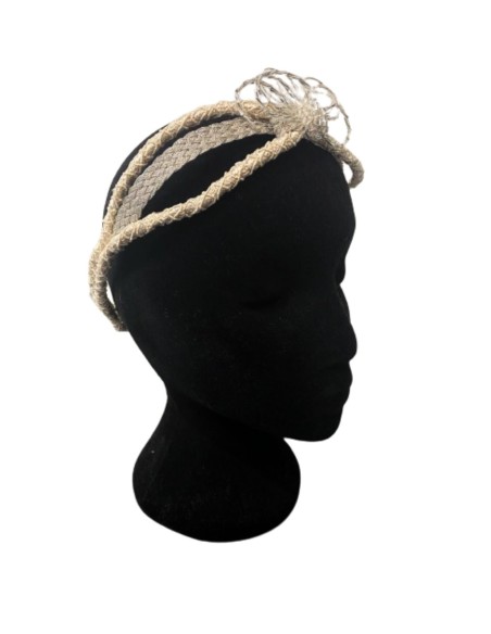 Diadema rústica cruda trenzada con abalorios