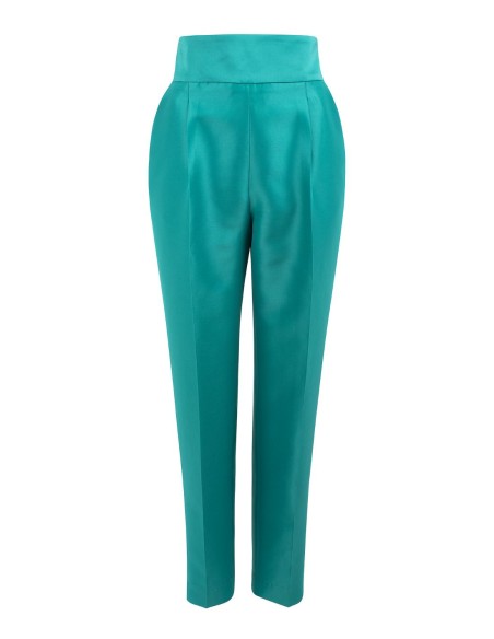 Orange long trousers with darts and pockets