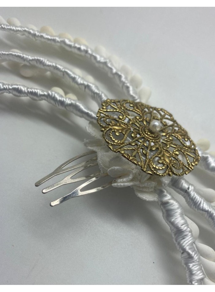 Coiffe de mariée avec pistils et ornement en...