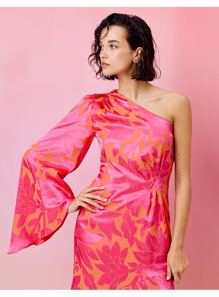 Robe de soirée asymétrique imprimée pour les...