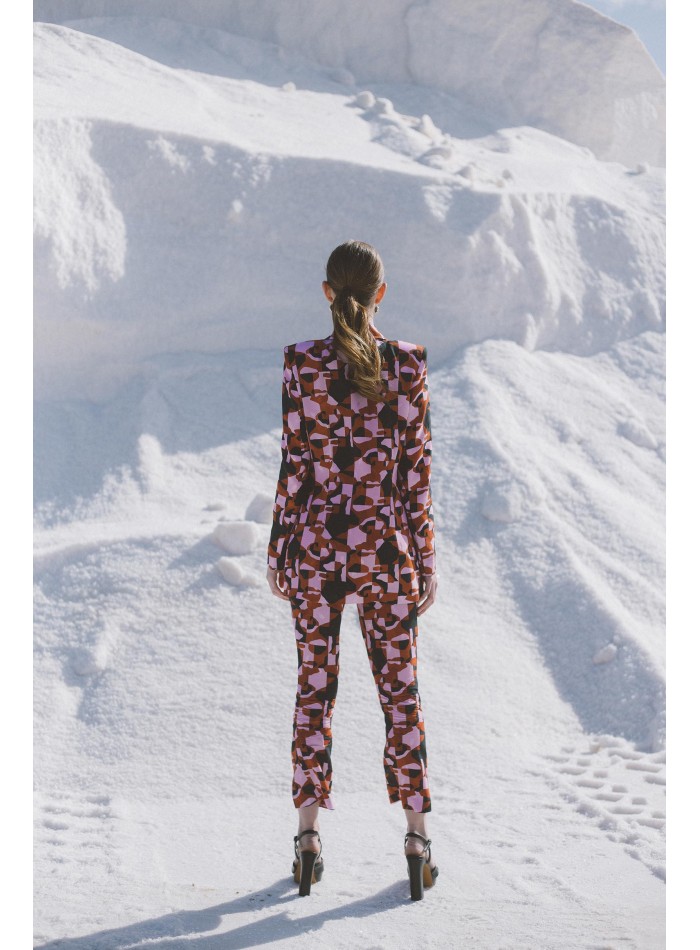 Printed dinner suit with tuxedo jacket and...