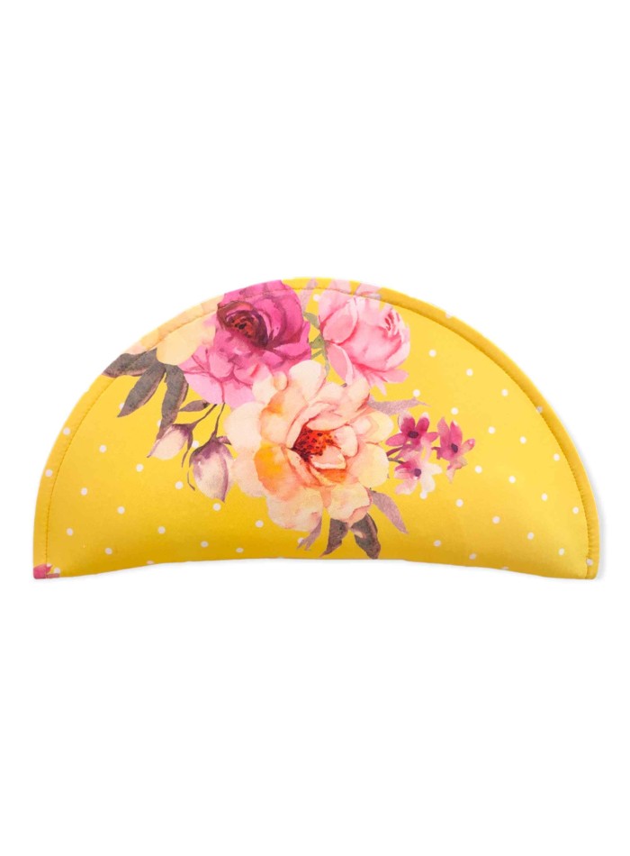 Cartera de fiesta media luna amarilla con...