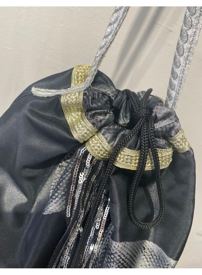 Sac de fête imprimé en jaquard noir