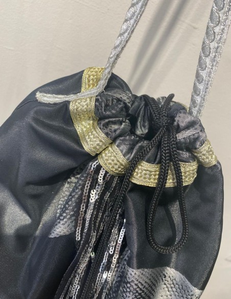 Sac de fête imprimé en jaquard noir