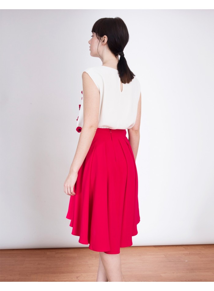 Asymmetric Skirt Kate Fuchsia