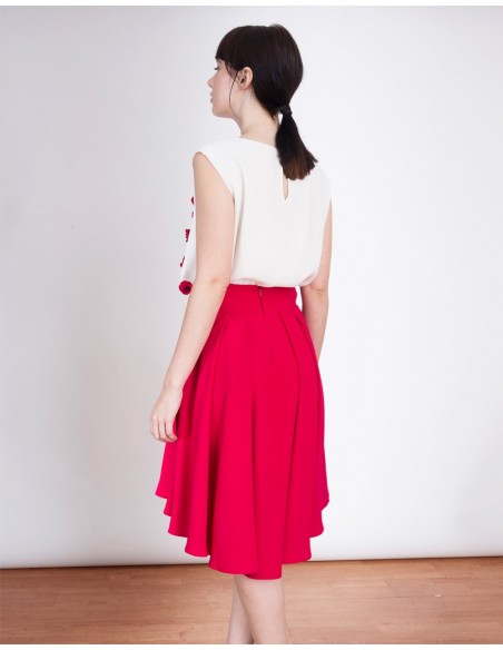 Asymmetric Skirt Kate Fuchsia