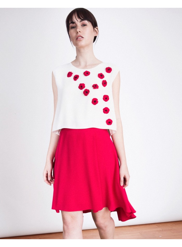 Asymmetric Skirt Kate Fuchsia