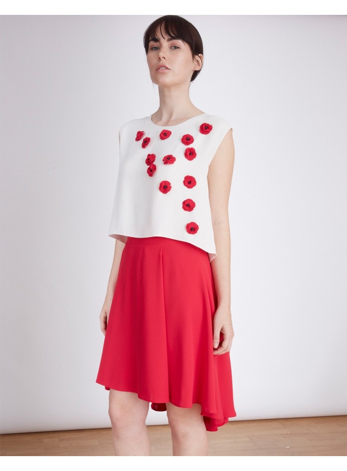 Asymmetric Skirt Kate Fuchsia