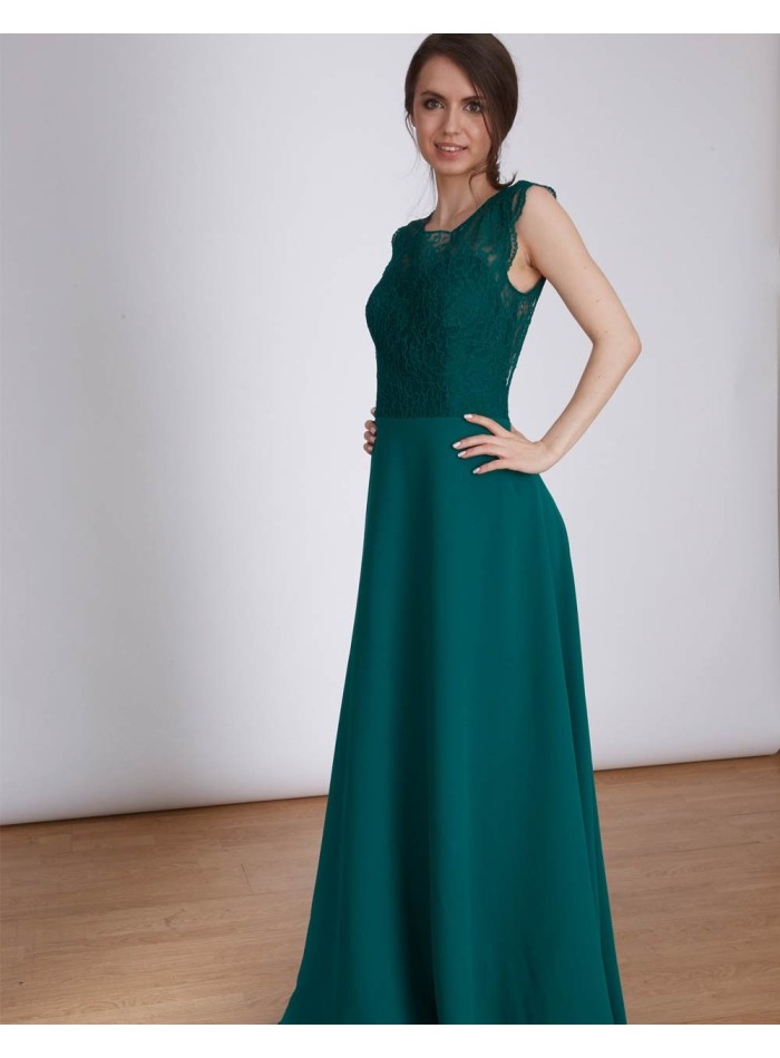 Long lace party dress with open back Emma