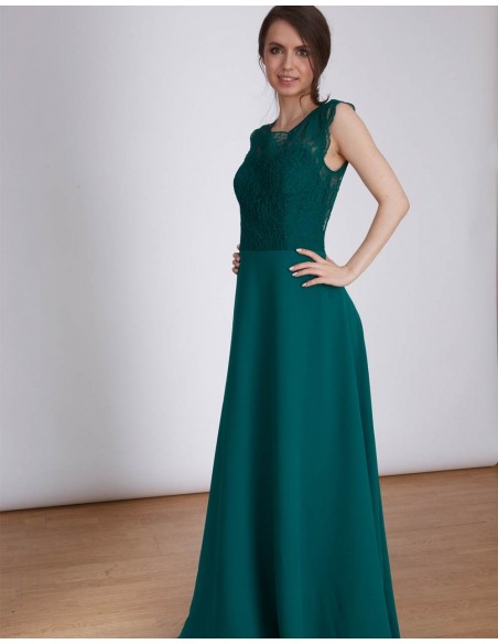 Long lace party dress with open back Emma