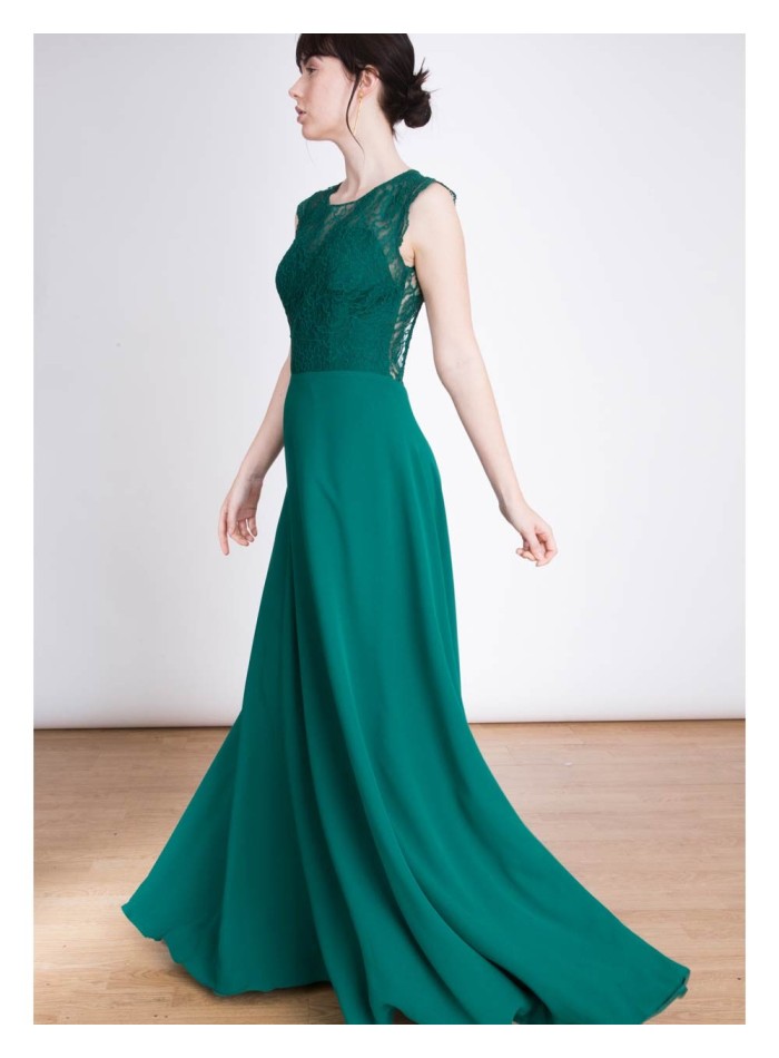 Vestido de fiesta largo de encaje con la espalda abierta Emma Lauren Lynn London - 5