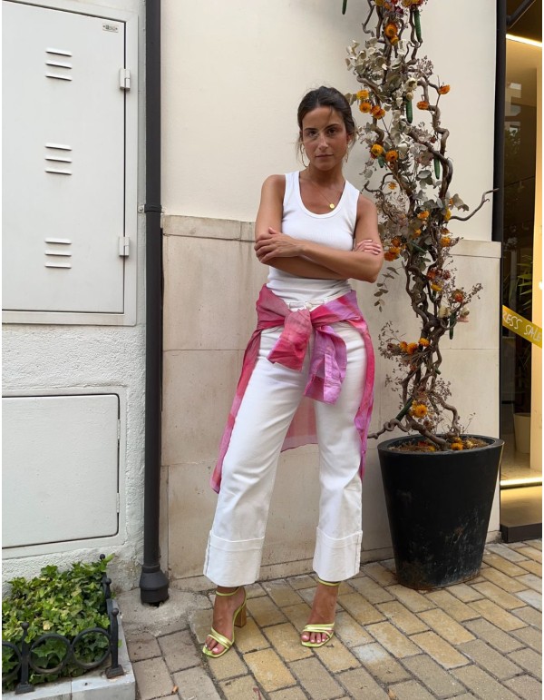 Sandale de fête à lanières de couleur citron vert et or 2