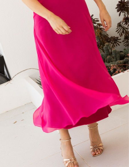 Sandale de soirée en cuir doré avec bride à la cheville