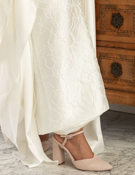 Chaussures de soirée à talons en daim rose