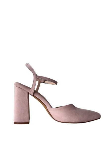 Suede pink suede party shoes with heels