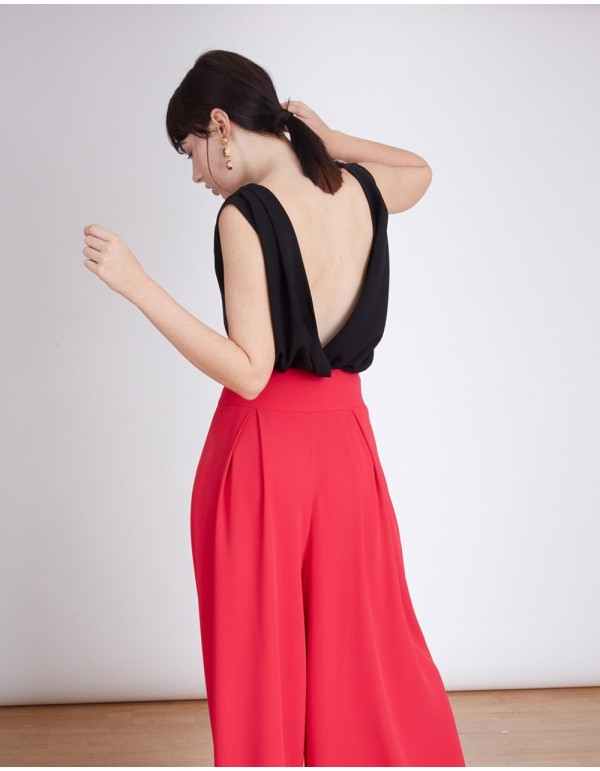 Pantalones Palazzo Millie en tono rosa Fucsia diseñados por Lauren Lynn London. 2