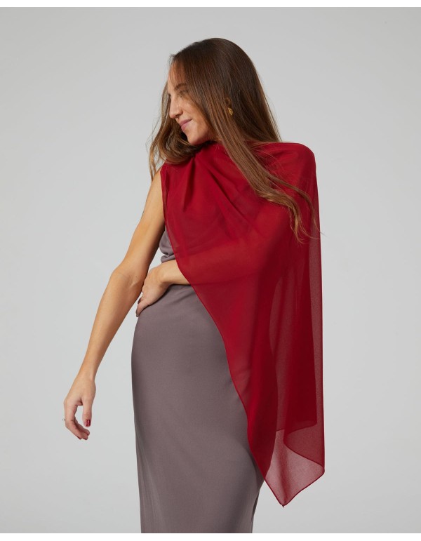 Short party cape in red chiffon 2