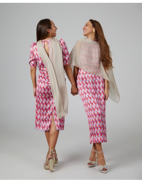 Champagne double thread chiffon short party cape