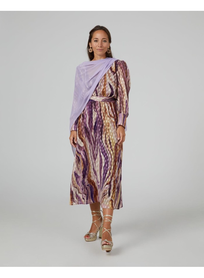 Couche courte en gaze cationique double fil lilas