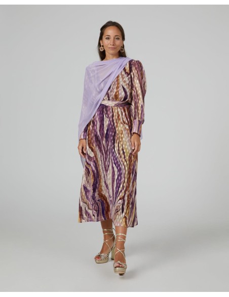 Couche courte en gaze cationique double fil lilas