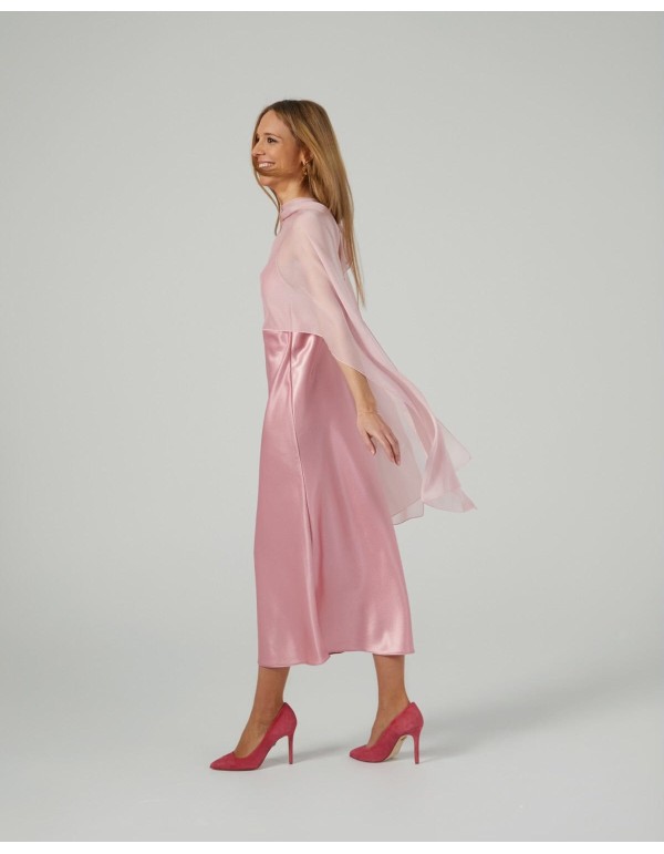 Long layer in light pink cationic gauze with double yarns 2