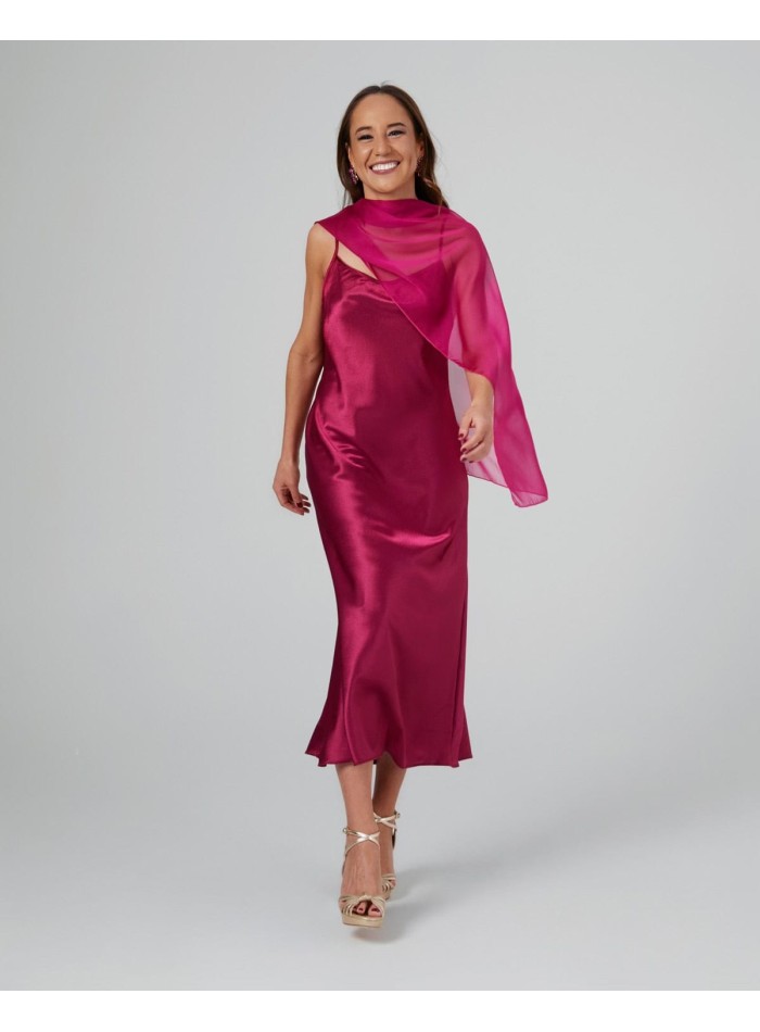 Bougainvillea double thread cationic chiffon cape