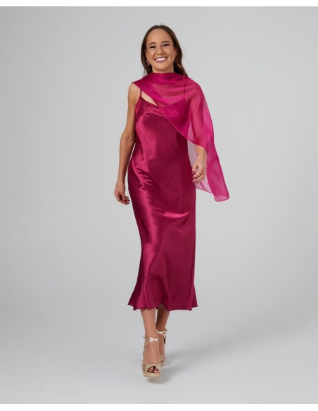 Bougainvillea double thread cationic chiffon cape