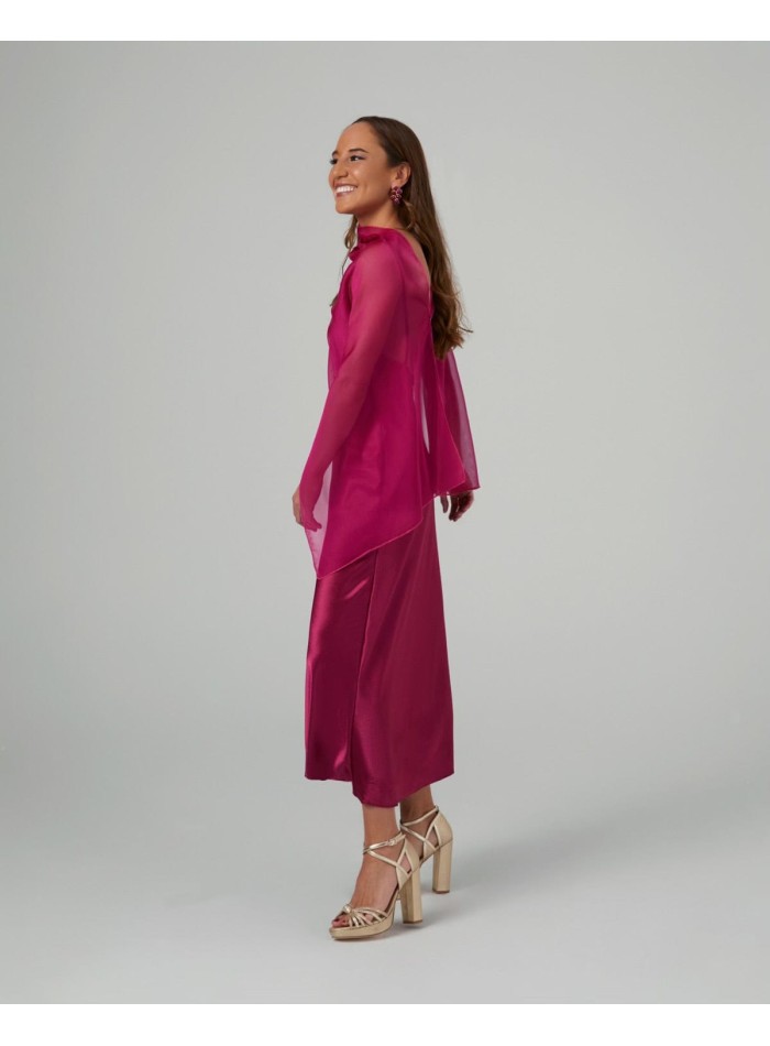 Bougainvillea double thread cationic chiffon cape