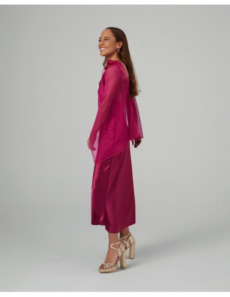 Bougainvillea double thread cationic chiffon cape