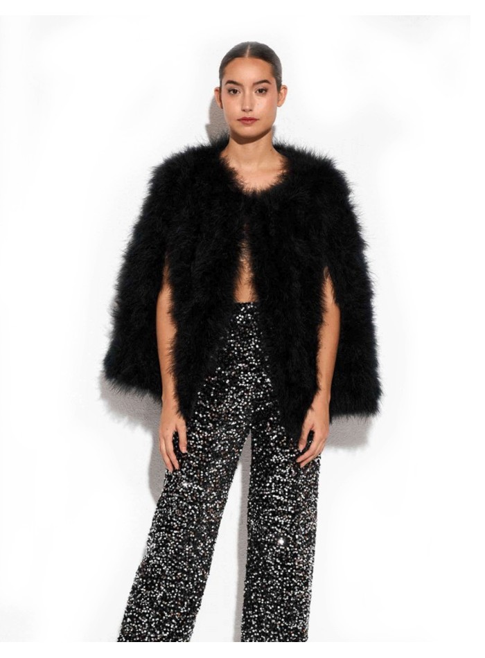 Ostrich feather cape