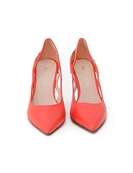 Zapato de fiesta salón coral con aberturas laterales