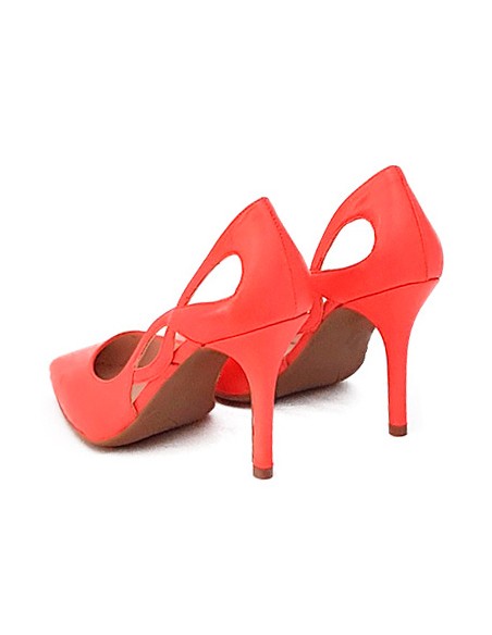 Chaussures de soirée en corail avec ouvertures latérales
