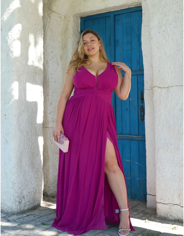 plus-size V-neck maxi dress