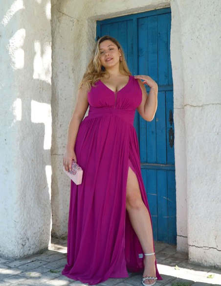 plus-size V-neck maxi dress